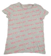 Světlešedé melírované tričko s nápisy C&A