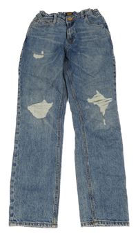 Modré plísňové regular rifle s prošoupáním JACK&JONES