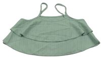 Zelený crop top s volánem  Shein 