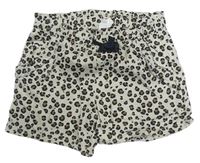 Béžové bavlněné kraťasy s leopardím vzorem H&M