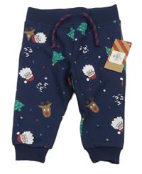 Nové - Tmavomodré tepláky s vánočním motivem Primark