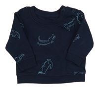Tmavomodrá mikina s krokodýly Primark
