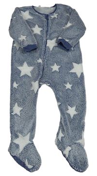 Tmavomodro-bílý chlupatý overal s hvězdami Next