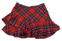 Červeno-černo-bílá kostkovaná třpytivá vrstvená sukně H&M