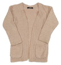 Růžový melírovaný svetrový cardigan George