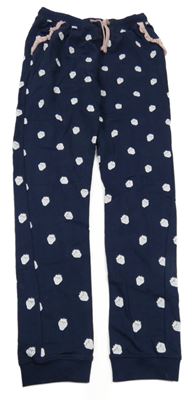 Tmavomodré tepláky s jahodami