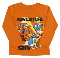 Oranžové triko s vrtulníky Next