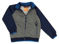 Tmavošedo-tmavomodrá sportovní propínací mikina s 3D číslem Cool Club