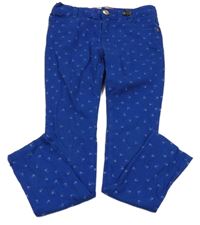 Modré plátěné skinny kalhoty s ptáčky J Jeans