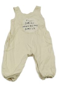 Krémové laclové tepláky s nápisem