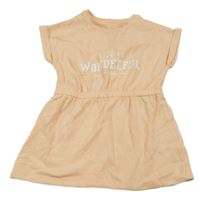 Meruňkové teplákové šaty s nápisem F&F