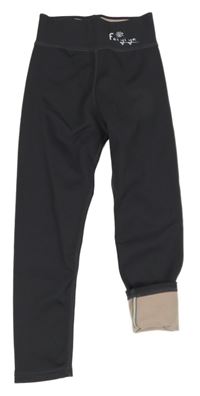 Antracitové teplé legíny s potiskem