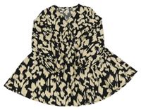 Černo-béžové vzorované lehké šaty Shein