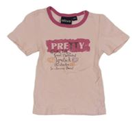 Růžové tričko s nápisem Alive