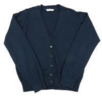 Tmavomodrý propínací svetr M&S