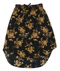 Černá květovaná lehká sukně Shein