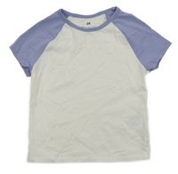 Smetanovo-světlemodré crop tričko H&M