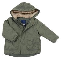 Khaki šusťáková zimní bunda s kapucí Urban Rascals