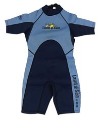 Modro-tmavomodrý neopren s nápisem 