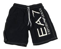 Černé plážové kraťasy s logem - Armani 