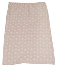 Světlerůžová chlupatá deka s hvězdičkami