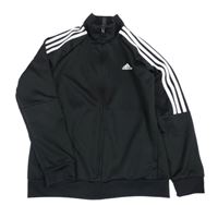 Černá sportovní propínací funkční mikina s logem Adidas