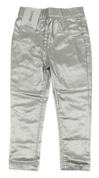 Nové - Stříbrné lesklé džegíny George
