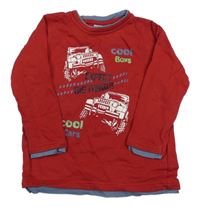 Červená mikina s trucky 