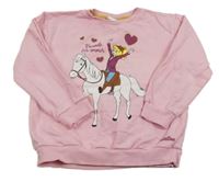 Růžová mikina s koněm 