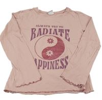 Růžové triko s nápisem Y.F.K.