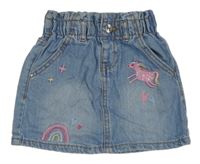 Světlemodrá riflová sukně s jednorožcem Denim Co.