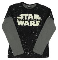 Černo-šedé vzorované triko - StarWars 