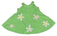 Zelené plátěné šaty s květy Next