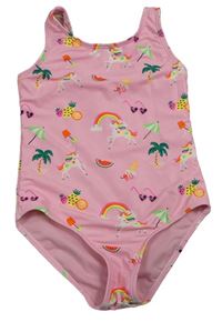 Růžové jednodílné plavky s jednorožci Primark