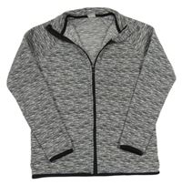 Šedo-bílá melírovaná fleecová propínací mikina Y.F.K.