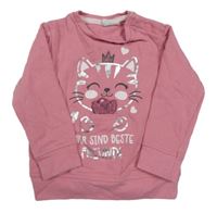 Růžová mikina s kočičkou 