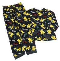 Tmnavošedé plyšové pyžamo s Pikachu M&S
