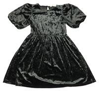 Tmavošedé sametové šaty H&M