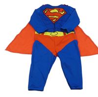 Kostým - Tmavomodro-červený overal - Superman + plášť H&M
