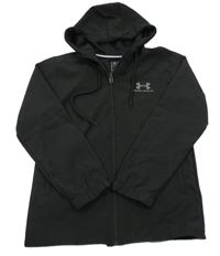 Černá šusťáková jarní bunda s logem a kapucí Under Armour