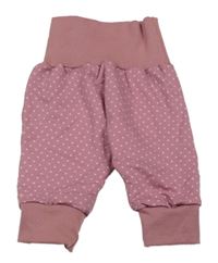 Růžové puntíkaté tepláky