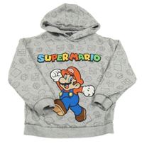 Šedá vzorovaná mikina s Mariem a kapucí Primark