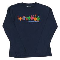 Tmavomodré triko s příšerkami 