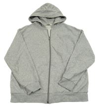 Světlešedá melírovaná propínací mikina s kapucí H&M