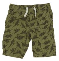 Khaki plátěné kraťasy s diny H&M