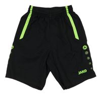 Černo-neonově zelené sportovní kraťasy JAKO