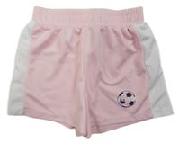 Světlerůžovo-bílé sportovní kraťasy s míčem Primark