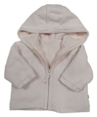 Světlerůžový propínací zateplený svetr s kapucí Mothercare