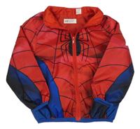 Červeno-tmavomodrá šusťáková podzimní bunda - Spiderman H&M