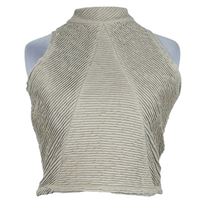 Dámský béžový plisovaný crop top River Island 